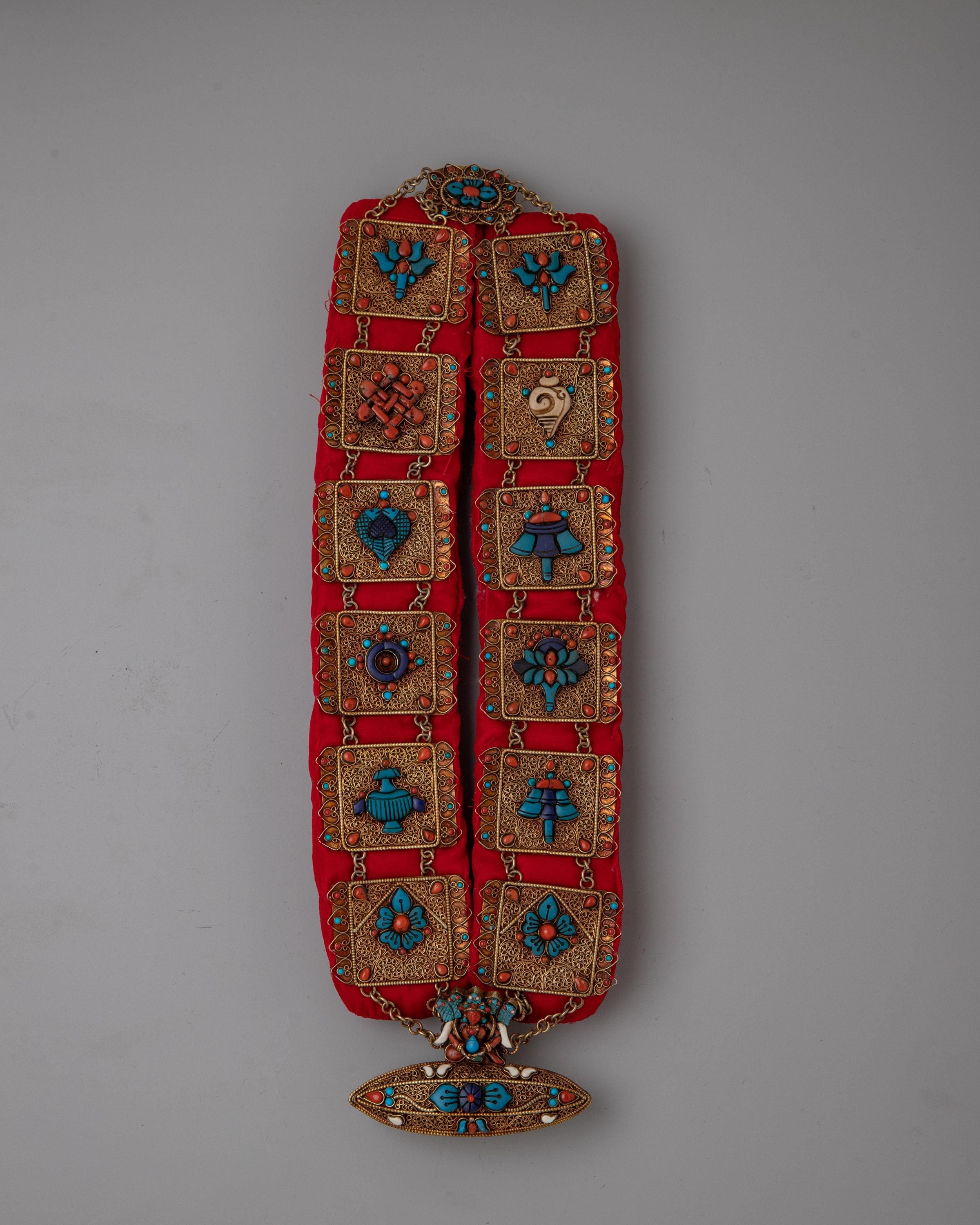 Tayo Newari Necklace | Nepalese Gold Plated Jewelry With Turquoise