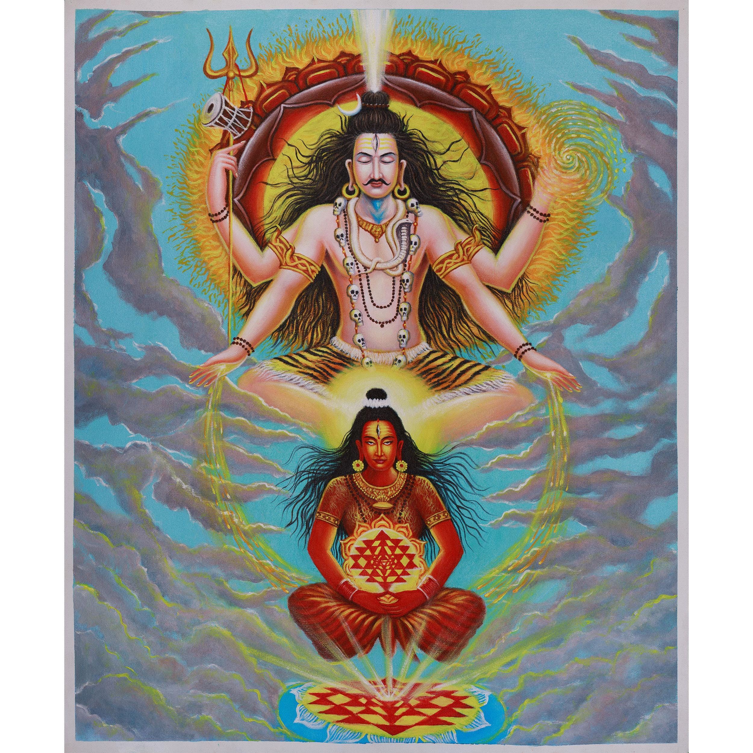 Shiva Parvati Thangka Print | Cosmic Union | Giclee Canvas Shiva Parvati Thangka Print | Cosmic Union | Giclee Canvas