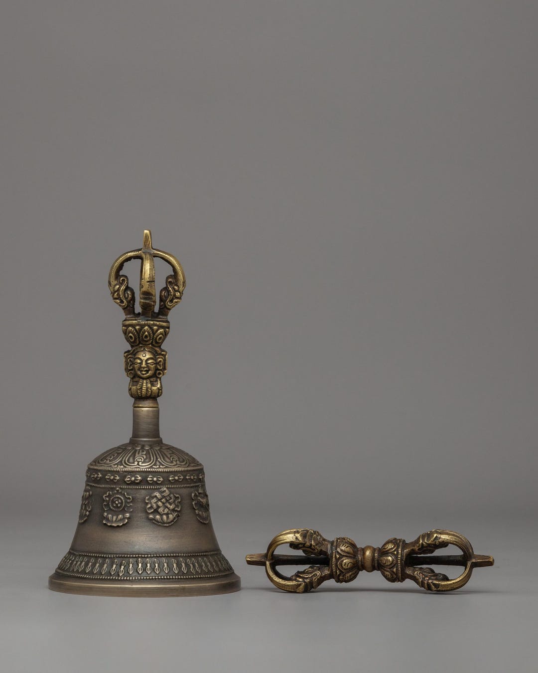 Bronze Body Vajra and Bell Set | Himalayan Buddhist Ritual Instruments ...