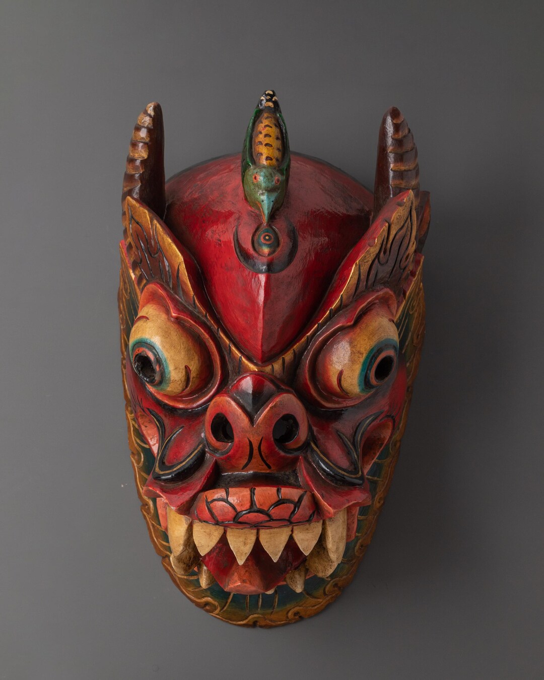 Wall Ritual Tibetan Wall Hanging Mask | Ritual Home Decor for Altar Meditation and ...