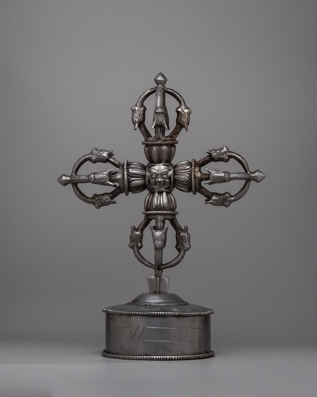 Double Vajra Dorje for Altar Display | Tibetan Buddhism Iron Vishva ...