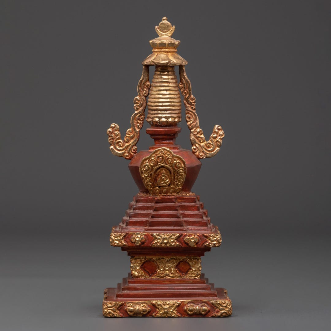 Gold Plated Stupa for Ritual Ceremonies | Path to Enlightenment ...