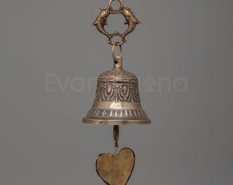 Handmade Buddhist Hanging Bell for Altar Decor | Spiritual Sound Tool | Sacred Decoration for Meditation Spaces, Temples & Healing Practices