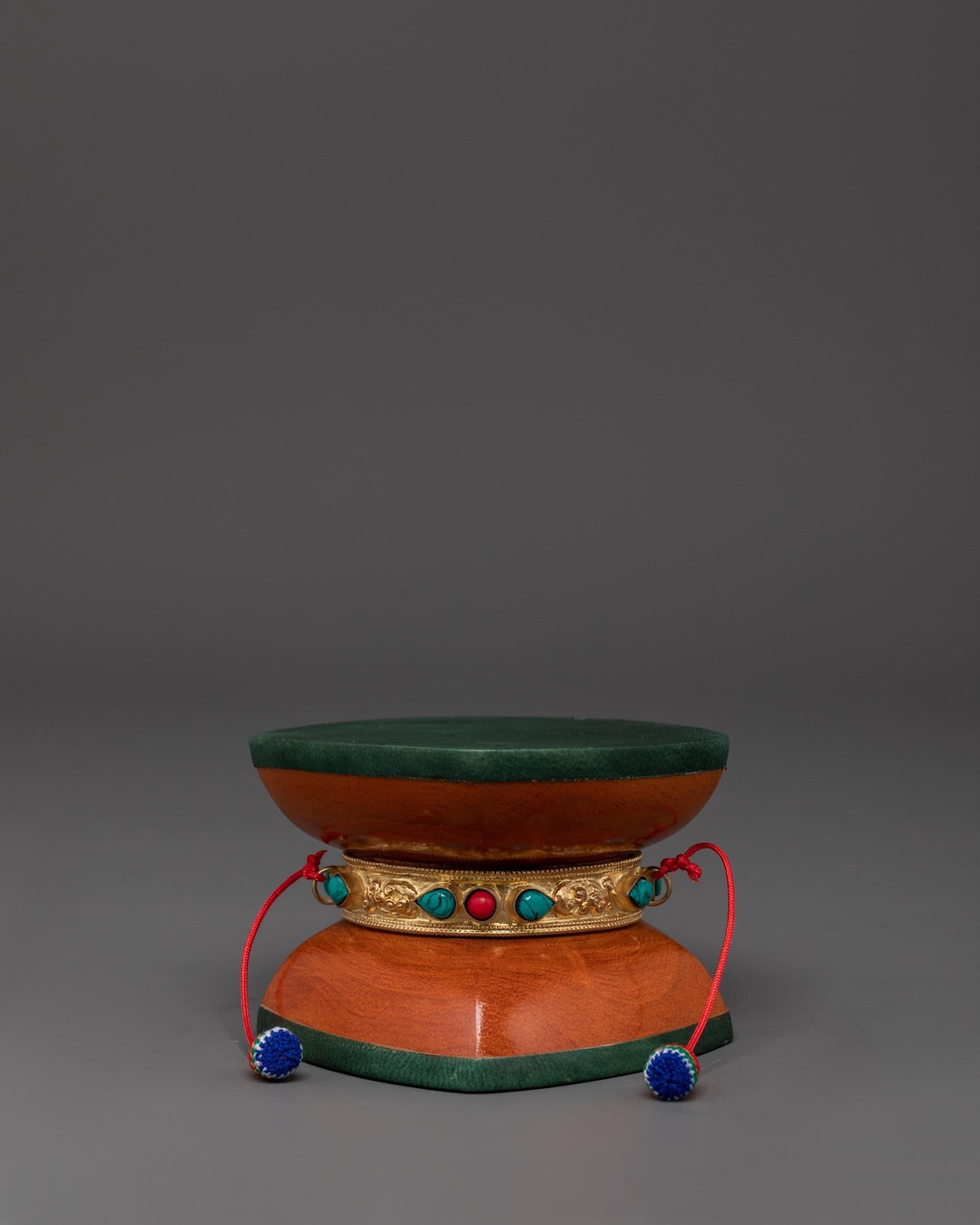 Tibetan Drum With Gold-plated Copper | Tibetan Instrument for Sacred ...