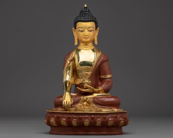 金色の開閉式仏像 亀/カメ 縁起物 開閉式 仏像 ダイヤモンド 計0.25ct 