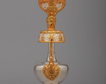 Authentische tibetische Bhumpa Vase | Zeremoniales Opfergefäß | Traditionelle handgefertigte Ritualvase für Meditation und Sacred Tibetan Altar