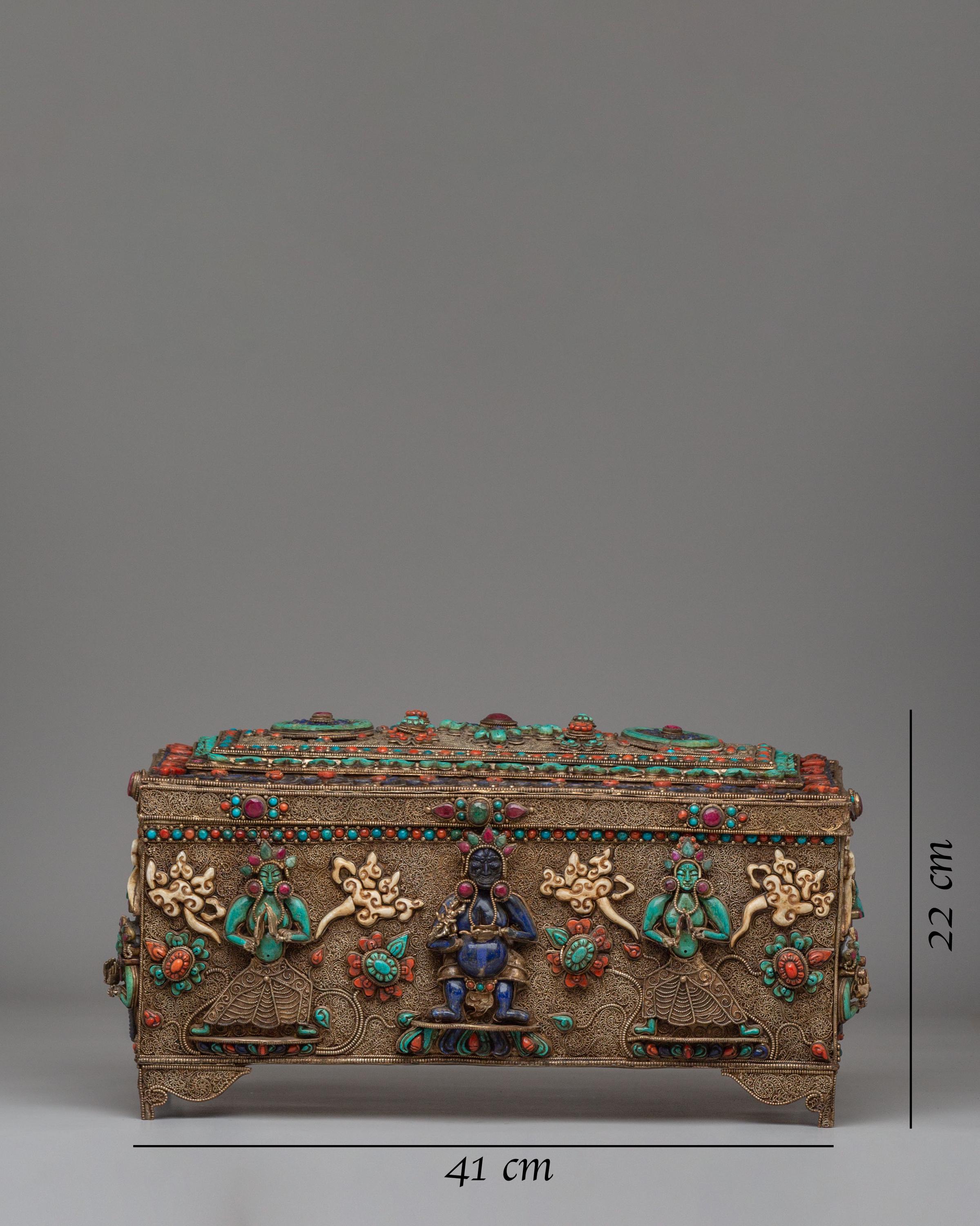 Handcrafted Buddhist Treasure Box | Sacred Meditation Decoration 
