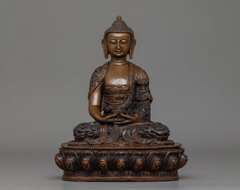 Handmade Infinite Light Amitabha Buddha sculpture | Also Known as Pure Land Buddha | Figurine for Shrine, Altar, and Decor | Made in Nepal