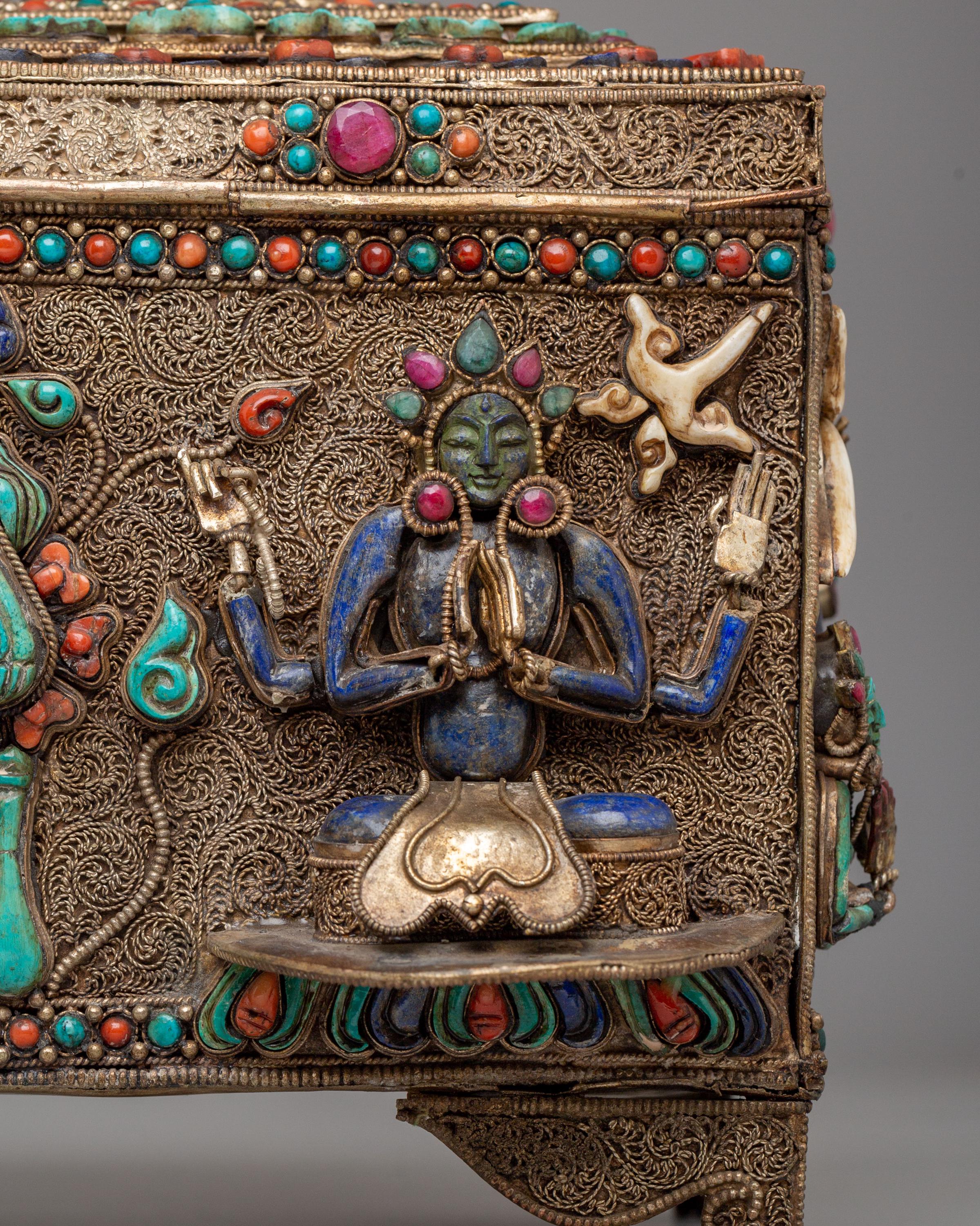 Handcrafted Buddhist Treasure Box | Sacred Meditation Decoration