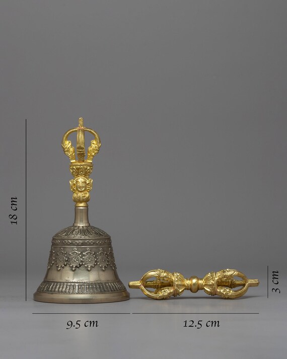 Bronze Bell and Vajra Ritual Set | Tibetan Bell Dorje for