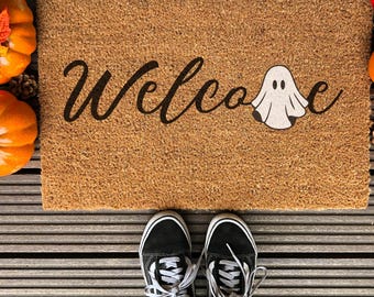 Halloween Ghost Welcome Mat, Halloween Doormat, Halloween Outdoor Decor, Ghost Decor, Halloween Ghost, Halloween Home Decor, Fall Decor