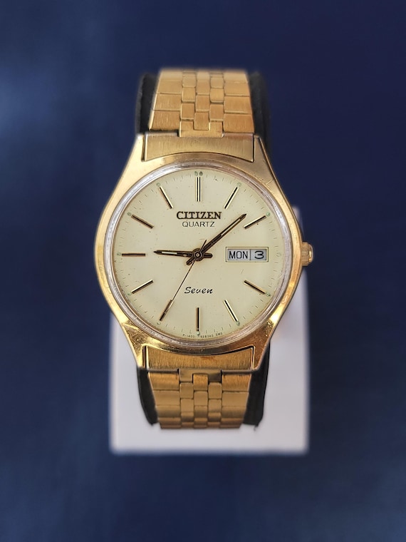 Vintage Citizen Quartz Seven Gold Plated 20409622 Japan Men's