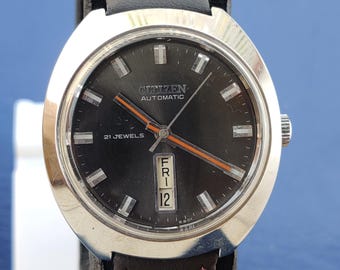 Stock Clearance Original Vintage CITIZEN 21 JEWELS Automatic Day