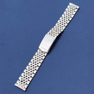 Bracelet vintage Seiko perles de riz en acier inoxydable 18 mm
