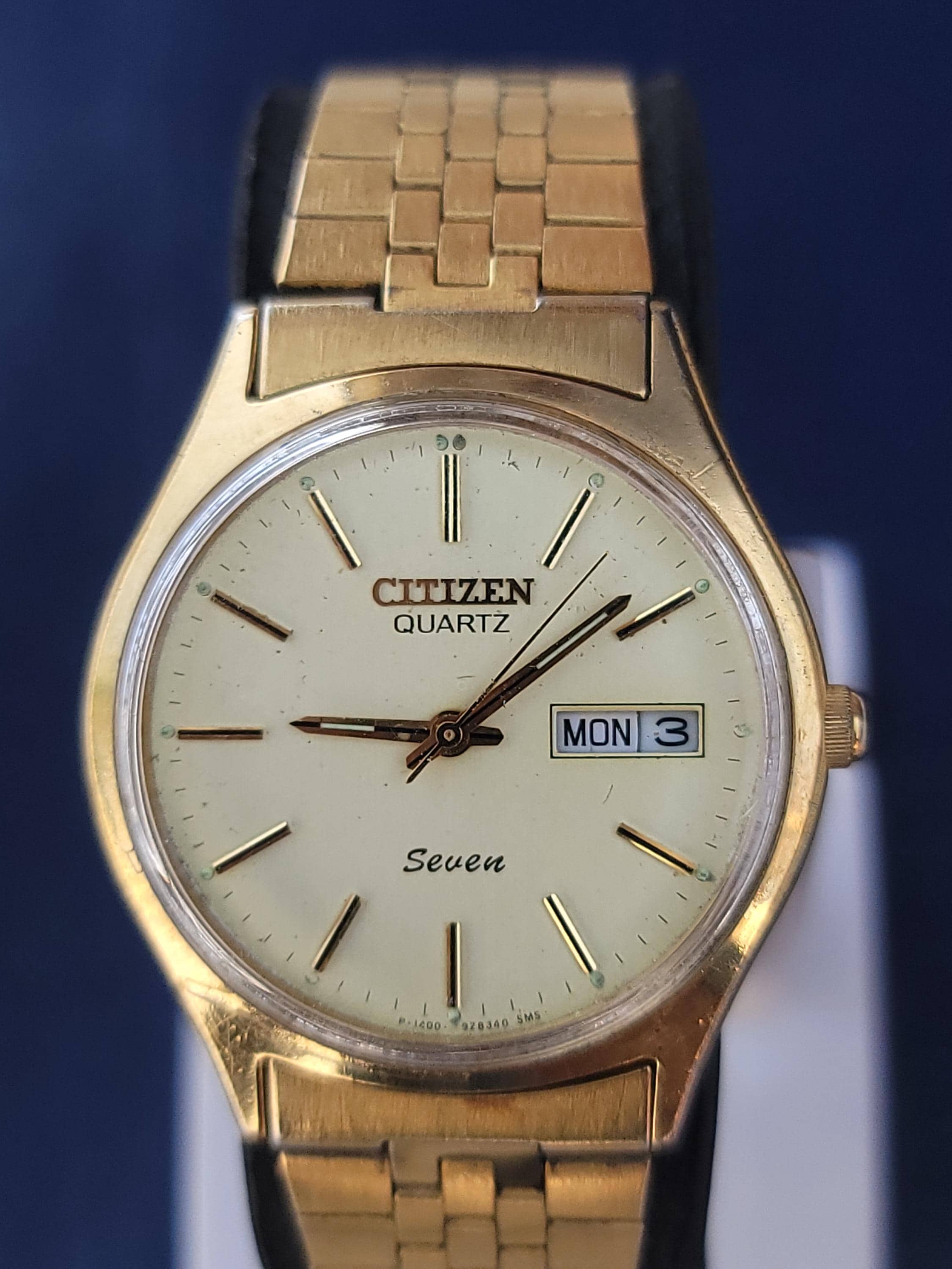 Vintage Citizen Quartz Seven Gold Plated 20409622 Japan Men's