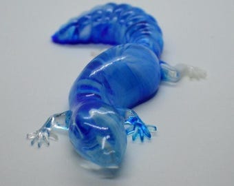 Blue, Cloudy, Resin Gecko