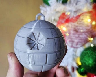 2 Bolas de Natal Estrela da Morte em Plástico para Árvore de Natal - Decoração de Ficção Científica