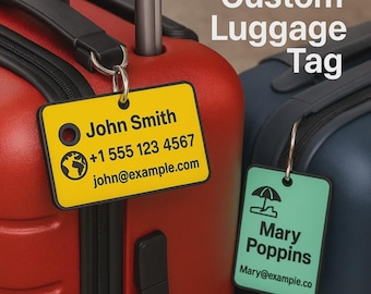 Custom Luggage Tag – Personalized Plastic Travel ID, Pack of 4