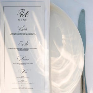 Menu de mariage personnalisé rectangulaire – Papeterie de table élégante