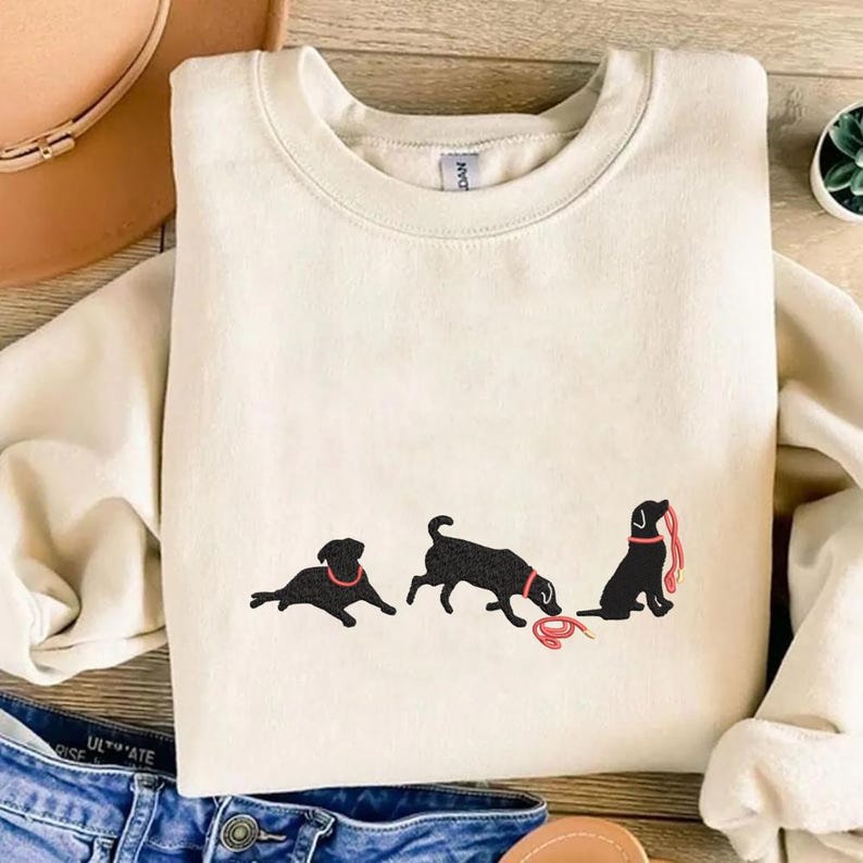 Labrador Retriever With Leash Embroidery Design Machine Embroidery File ...