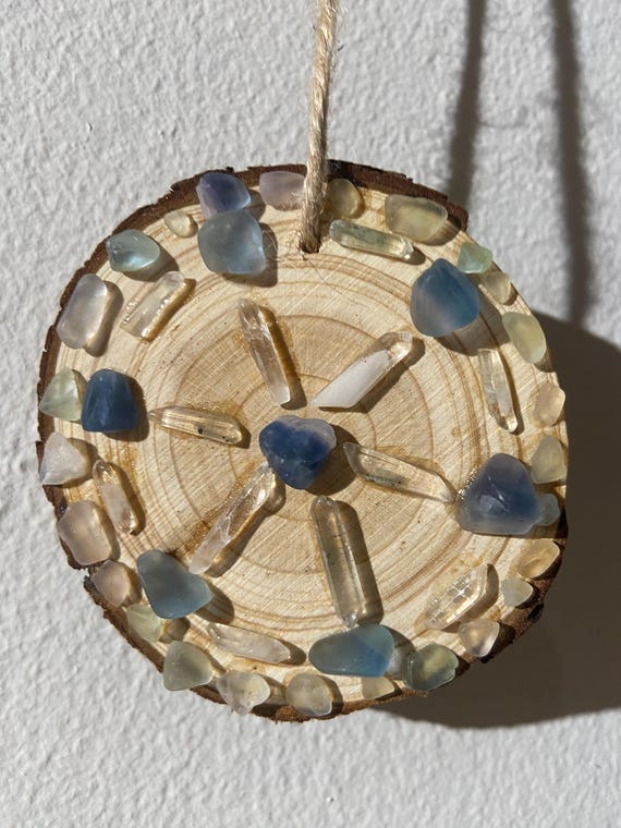 Handmade Natural Wood Crystal Art by LiliSpiritualArt