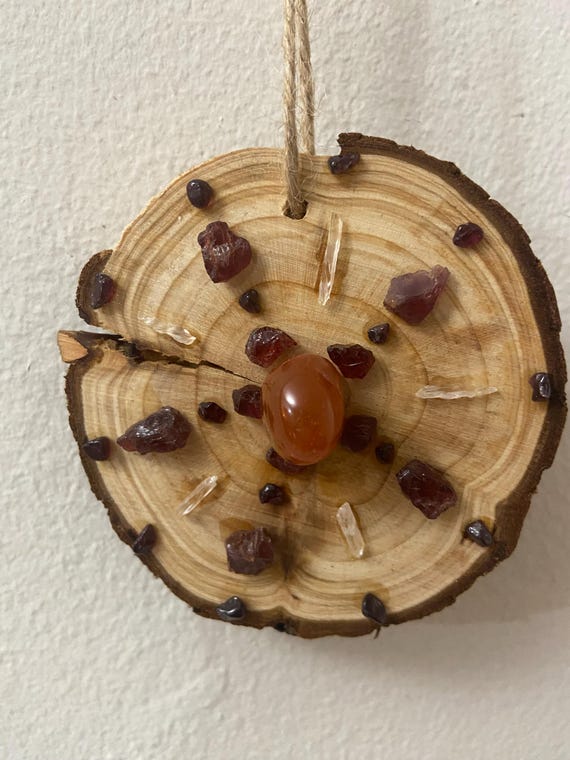 Handmade Natural Wood Crystal Art by LiliSpiritualArt