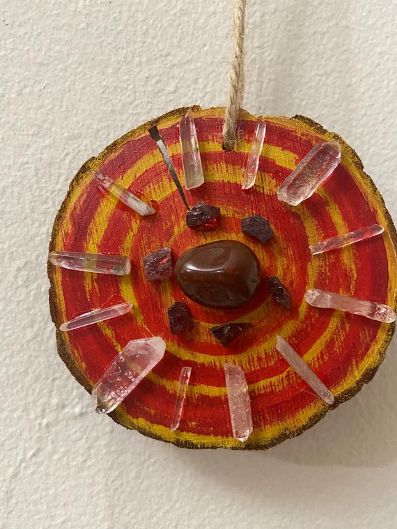 Handmade Natural Wood Crystal Art by LiliSpiritualArt