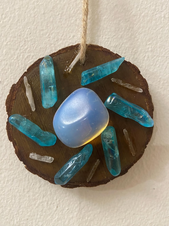 Handmade Natural Wood Crystal Art by LiliSpiritualArt