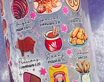 God Says I Am Glass Jar | Abuelita Café, Bible Verse Design