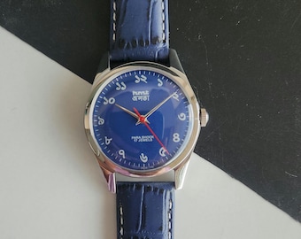 Vintage Überholte HMT Janata Bangla Blue Face 35 mm Handaufzug Herren Armbanduhr
