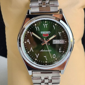 SEIKO5オーバーホール済ゴールドケースデイデイトヴィンテージグリーン Seiko 5 Case - Etsy