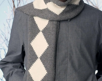 Modello per sciarpa a rombi, modello per maglia, modello per sciarpa lavorata a maglia, modello per sciarpa lavorata a maglia facile, modello per sciarpa avvolgente lavorata a maglia facile, PDF digitale