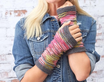 Modello per guanti Ridge Mitts, modello per maglia, guanti senza dita in maglia testurizzata, modello per guanti con parte superiore ribaltabile Glittens, solo modello PDF, ENG