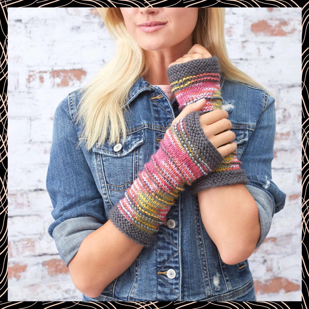 Ridge Mitts Pattern, Knitting Pattern, Textured Knit Fingerless Gloves ...