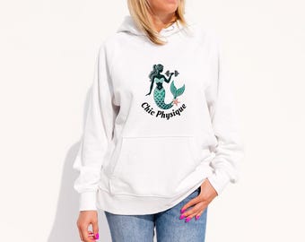 Womens Fitness Hoodie, Mermaid hoodie, Gym Lifestyle Sweatshirt, Strength Training Athleisure Wear