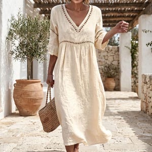 Boho-Leinen-Midikleid, Damen-Haremsoverall mit Kapuze, ärmelloser Jumpsuit mit V-Ausschnitt und lockerer Passform, Oversize-Sommer-Playsuit