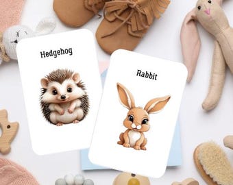 モンテッソーリ動物フラッシュカード50枚セット - 幼児・未就学児向け印刷可能な動物学習カード