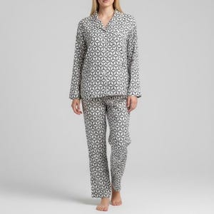 Set pigiama in cotone stampato a mano con tecnica block print, pigiama leggero, abbigliamento da notte floreale
