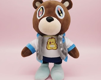 Oso de peluche de graduación / Oso de peluche inspirado en el hip hop, 26 cm, decoración para la habitación
