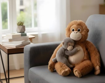 Peluche de mono Punch / Juguete de peluche kawaii, decoración para guardería, regalo para niños