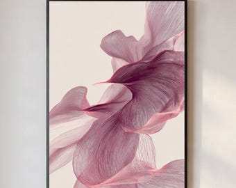 Blush roze bloemen lijnkunst print | Modern minimalistisch (digitale download)