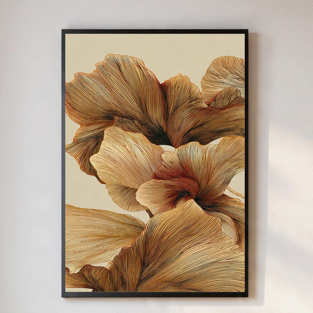 Abstract Botanical Line Art Printable | Neutral Floral Wall Art ...