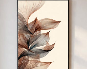 Minimalist Beige Line Art Print | Modern Abstract Wall Decor (Digital Download)