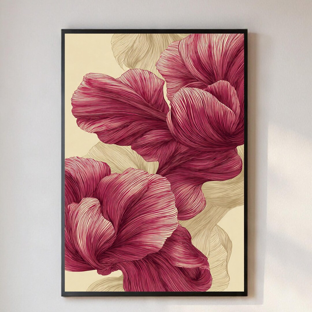 Abstract Floral Line Art Printable, Minimalist Botanical Wall Art ...