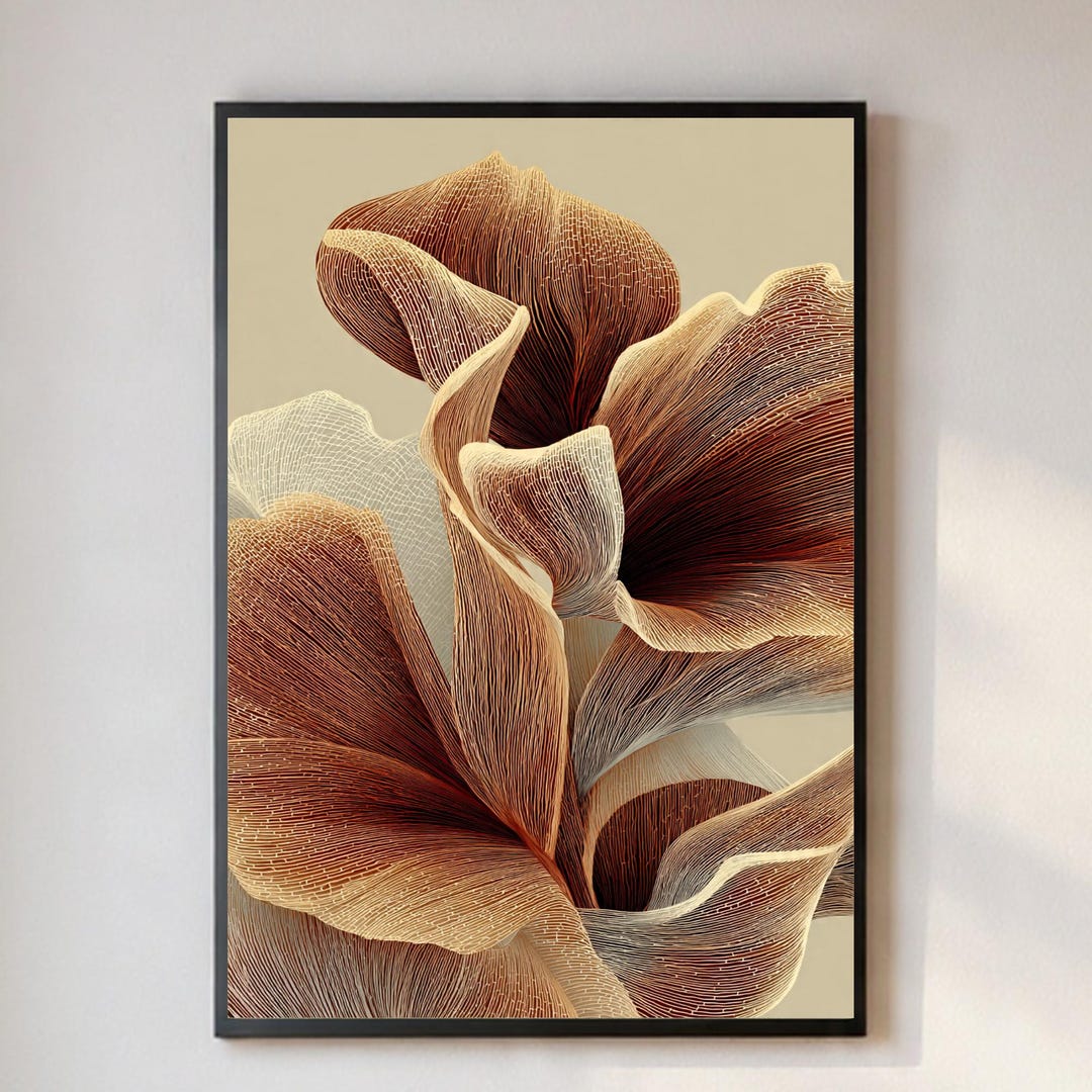 Abstract Floral Line Art Print, Modern Botanical Wall Decor (digital ...