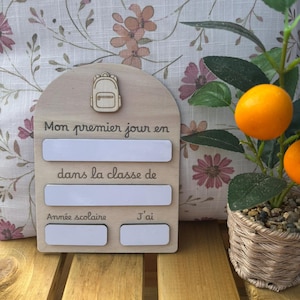 Pancarte de rentrée scolaire réutilisable en bois | Mon premier jour d'école | Personnalisable | Accessoire photo rentrée