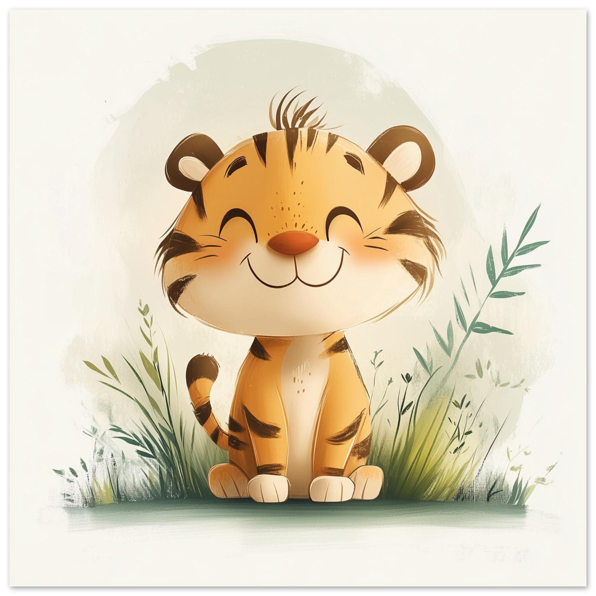 Baby Tiger Wall Art | Cute Tiger Print | Jungle Animal Poster | Toddler ...