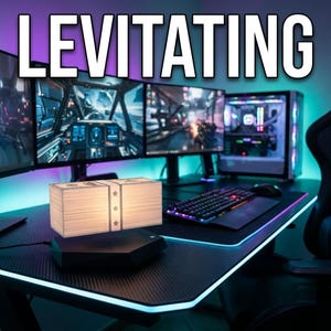Levitating Money GTA Stack Lamp – Magnetic Floating Lamp for Gaming Desk Setup & Office, Unique Geek Tech Gift, RGB Ambient LED Light