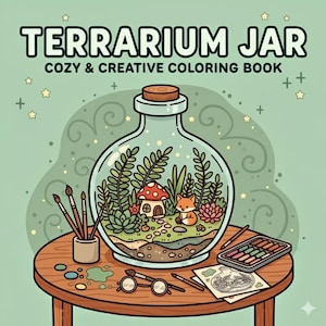 Gemütliches Terrarienglas-Malbuch, kreative Illustrationen (PDF)