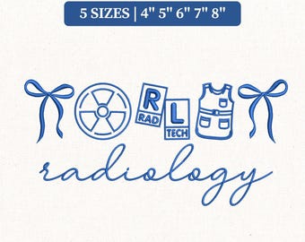 Archivo de bordado a máquina Coquette Radiology, diseño Rad Tech (descarga instantánea)